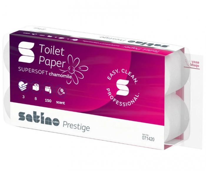 Satino Prestige - Hârtie igienică parfumată 18m, 3 straturi, 8 role/set [1]