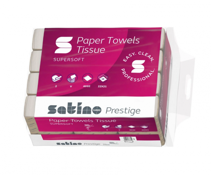 Satino Prestige - Prosoape pliate V, 4032 pros/bax, 22x21cm, 2 straturi [1]