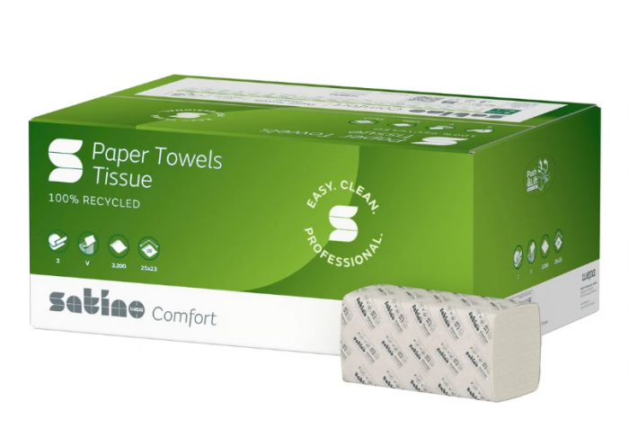 Satino Comfort - Prosoape pliate V, 160 pros/pach, 25x23cm, 2 straturi [3]