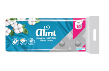 Alint - Hârtie igienică 12.6m, 3 straturi, 10 role/set