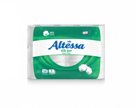 Altessa - Hârtie igienică 12.6m, 3 straturi, 24 role/set