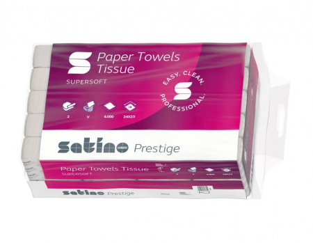 Prosoape Pliate - Satino Prestige - Prosoape pliate V, 200 pros/pach, 23x24cm, 2 straturi