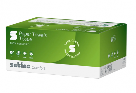 Satino Comfort - Prosoape pliate V, 160 pros/pach, 25x23cm, 2 straturi