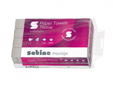 Satino Prestige - Prosoape pliate W, 150 pros/pach, 20.6x24cm, 2 straturi