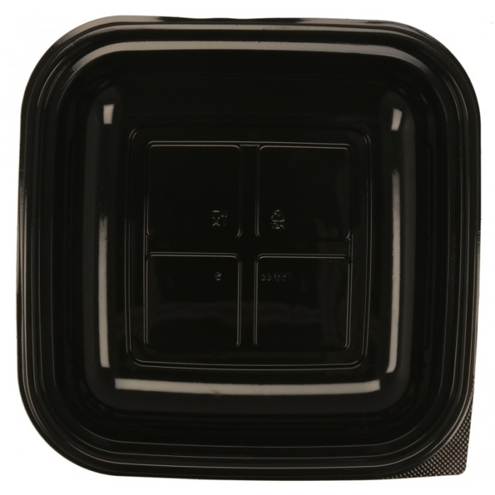 Caserola Salata PET, Neagra 189 x 189 x 44 mm, 750 CC/ 50 set/ 6 bax [4]