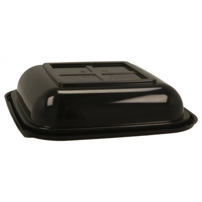 Caserola Salata PET, Neagra 189 x 189 x 44 mm, 750 CC/ 50 set/ 6 bax [3]