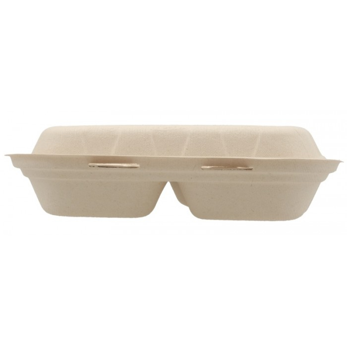 Caserola Bio 2 Compartimente, Natur, 235 x 205 x 60 mm/ 50 set/ 4 bax [4]