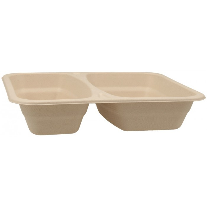 Caserola BIO Termosudabila 2 Compartimente, Kraft natur, 227 x 178 x 45 mm/ 300 bax [1]