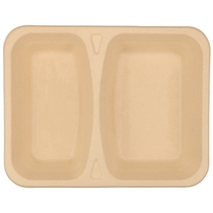 Caserola BIO Termosudabila 2 Compartimente, Kraft natur, 227 x 178 x 45 mm/ 300 bax [4]