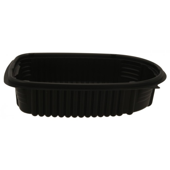 Caserola Ovala Neagra cu Capac Pui, 2400CC, 255X185X125mm/ 200 bax [4]