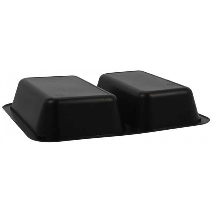 Caserola Termosudabila 2 Compartimente, Neagra, 227 x 178 x 45 mm/ 200 bax [4]