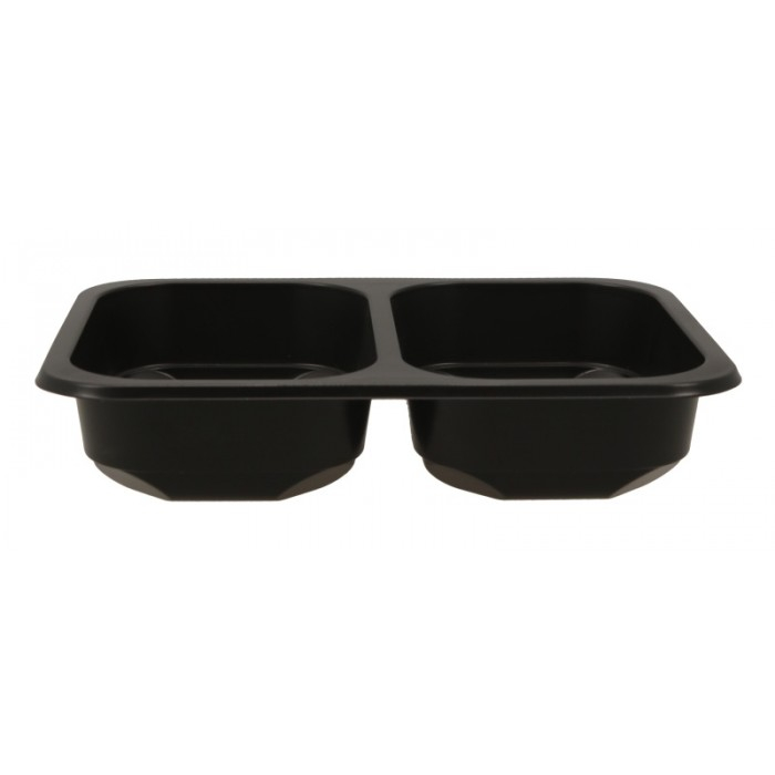 Caserola Termosudabila, 2 Compartimente, Neagra, 187 x 137 x 36 mm/ 600 bax [2]