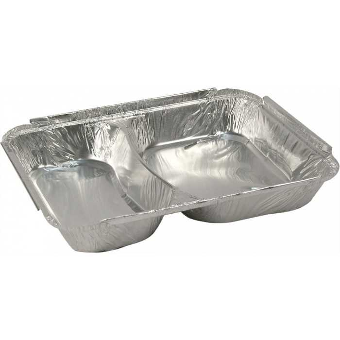 Caserole Aluminiu Dreptunghiulare 2 Comp. 350 CC+ 480 CC, 227 x 177 x 30 mm/ 100 set/ 10 bax [3]