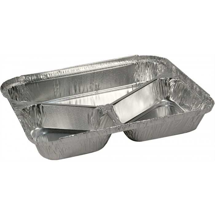 Caserole Aluminiu Dreptunghiulare 3 Comp. 220 CC+ 160 CC + 380 CC, 227 x 177 x 30 mm/ 100 set/ 10 bax [3]