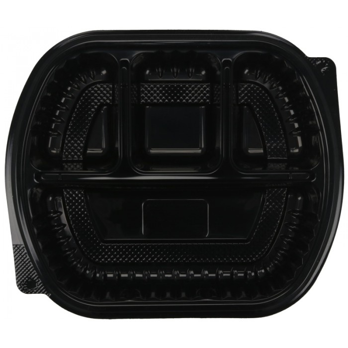 Caserola Ovala Neagra cu Capac 4COMP 240X205mm/ 250 bax [4]