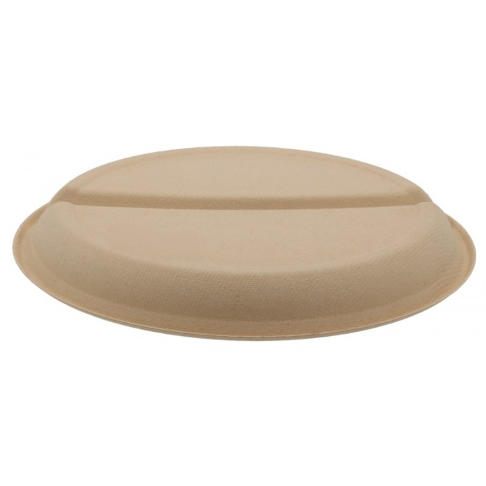 Farfurie Bio Rotunda 2 Compartimente, Natur, D220 x H22 mm/ 50 set/ 10 bax [4]