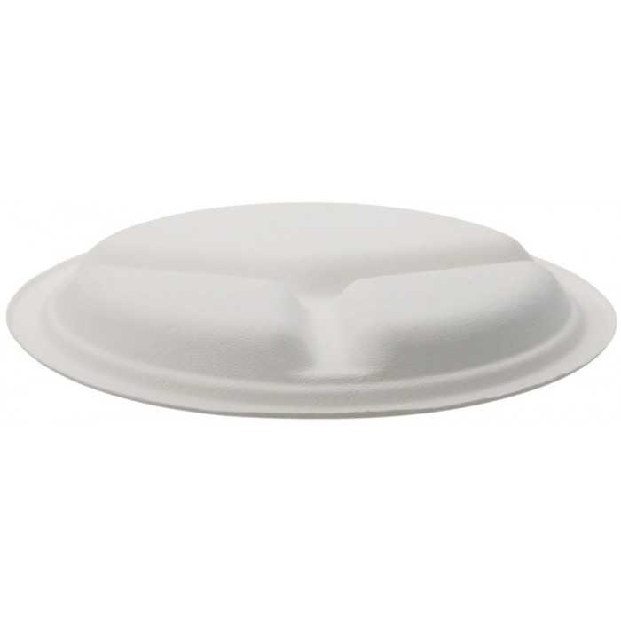 Farfurii Bio Rotunda 3 Compartimente D261, Alb, 261 x 26 mm/ 50 set/ 10 bax [3]
