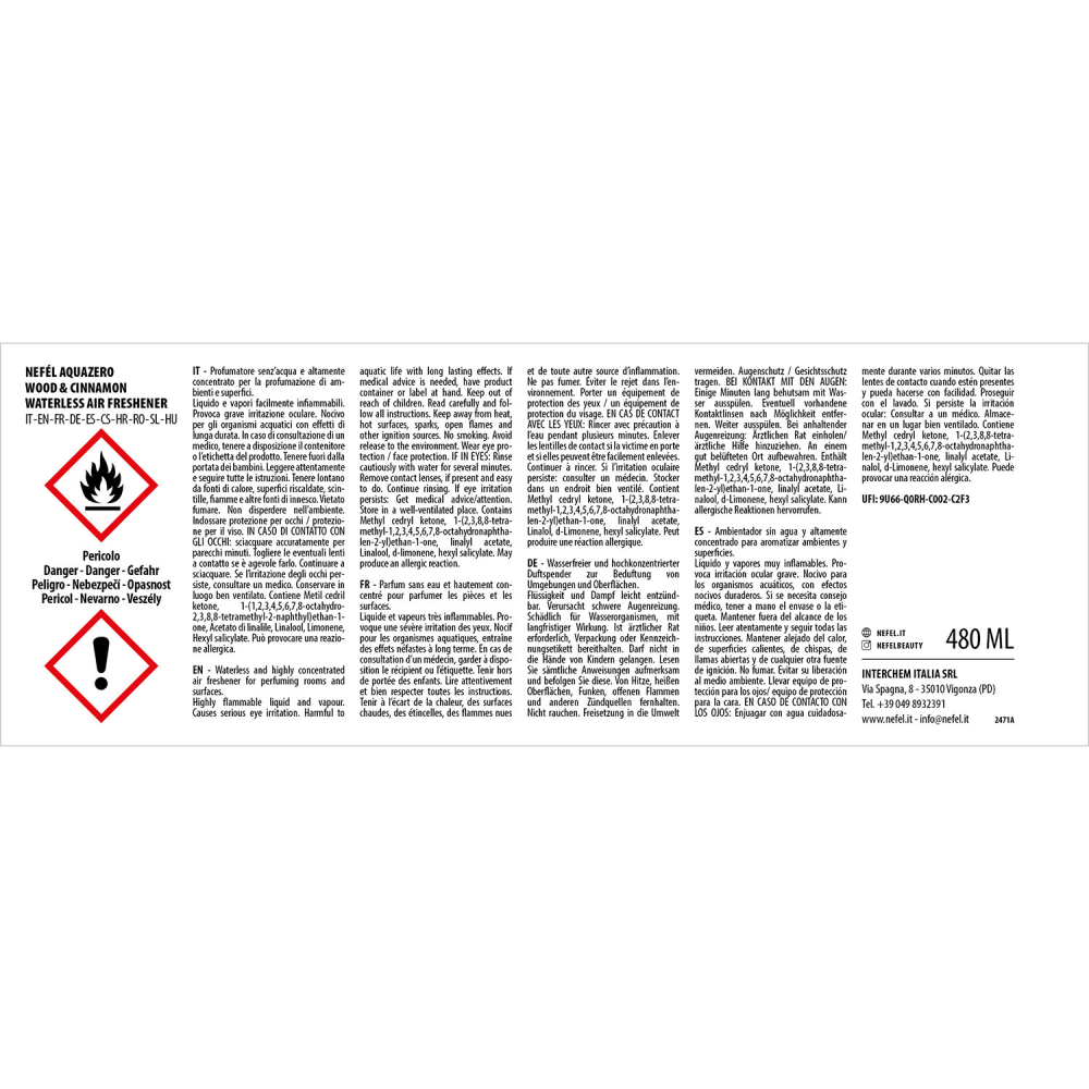 Odorizant Aquazero Wood & Cinnamon 480 ml/ 1 buc/ 6 bax [7]