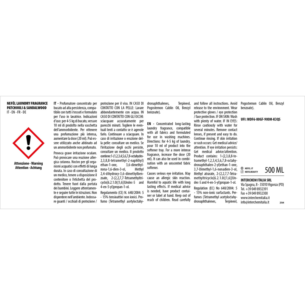 Odorizant Textile Patchouli & Sandalwood 500 ml/ 1 buc/ 6 bax [5]