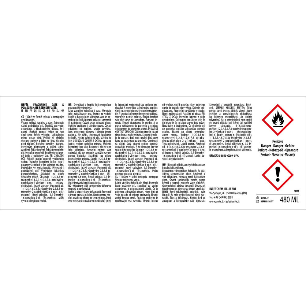 Rezerva Reed Diffuser  Date & Pomegranate 480 ml/ 1 buc/ 6 bax [6]