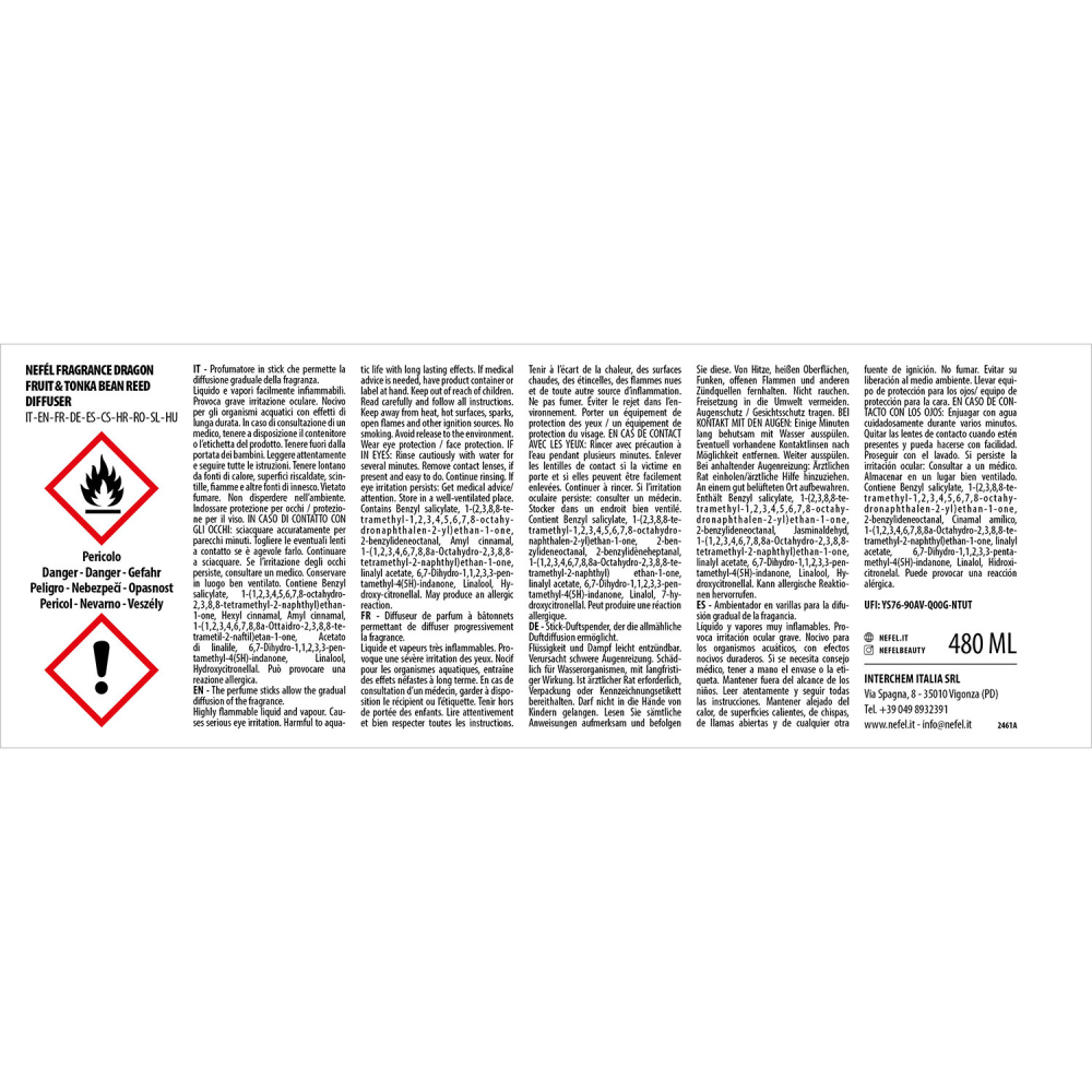 Rezerva Reed Diffuser Dragon Fruit & Tonka Bean 480 ml/ 1 buc/ 6 bax [7]