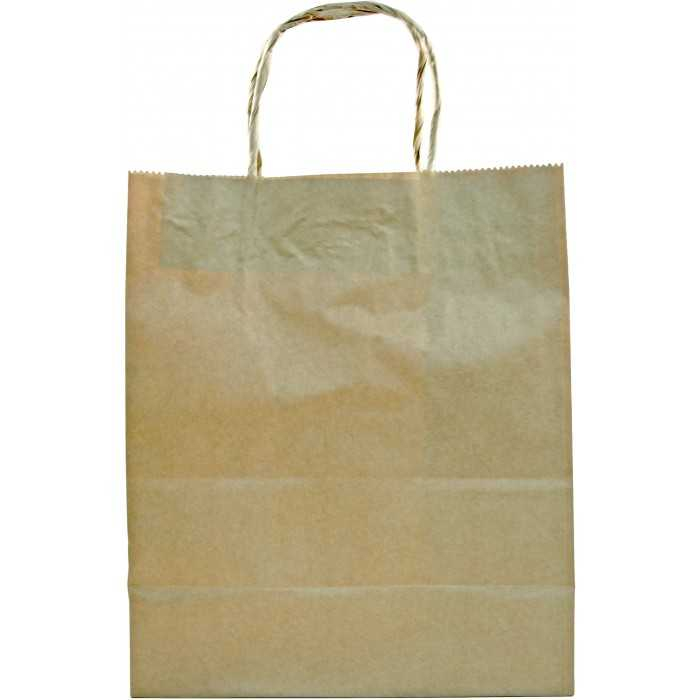 Sacosa Cu Maner Rasucit, Natur, Hartie Reciclata 220 x 120 x 260 mm/ 50 set [2]