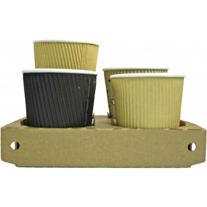 Suport 2/4 Pahare, Natur, 198 x 175 x 38 mm/ 100 bax [8]