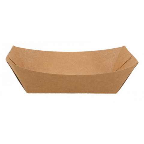 Articole din Carton Kraft Natur - Barcute din carton, 400 CC, Kraft Natur, 170 x 125 x 40 mm/ 250 set/ 4 bax
