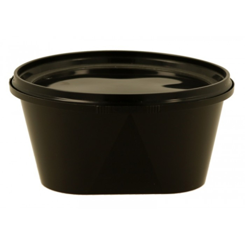 Boluri - Bol cu Capac PP, 560cc cu Sigiliu/ Negru, D120 x H60 mm/ 50 set/ 9 bax