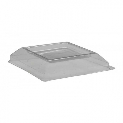 Articole pentru Cofetarii si Gelaterii - Capac PET Cupe PS Pagoda, 60 CC, Plat, Transparent, 50 x 50 mm/ 50 set/ 20 bax