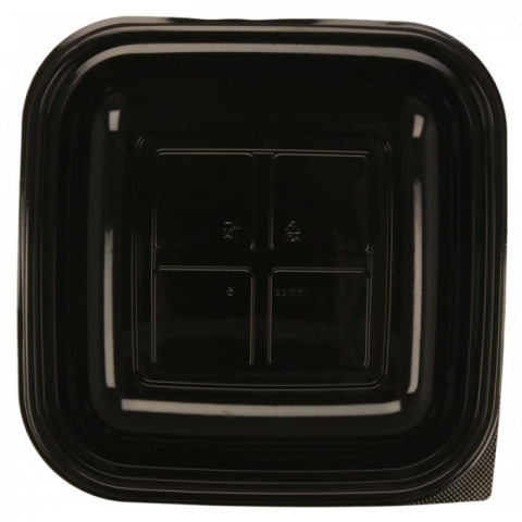 Caserola Salata PET, Neagra 189 x 189 x 44 mm, 750 CC/ 50 set/ 6 bax [3]