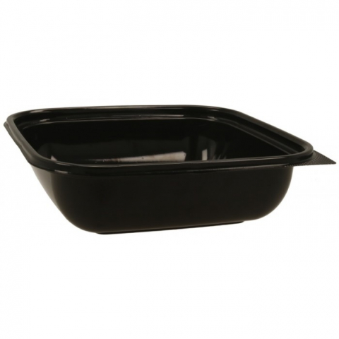 Caserole - Caserola Salata PET, Neagra 189 x 189 x 54 mm, 1000 CC/ 50 set/ 6 bax