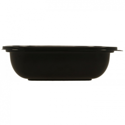 Caserola Salata PET, Neagra 189 x 189 x 54 mm, 1000 CC/ 50 set/ 6 bax [2]