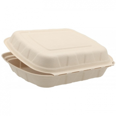 Caserola Bio 1 Compartiment, Natur, 235 x 205 x 60 mm/ 50 set/ 4 bax [1]