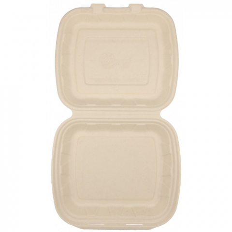 Caserola Bio 1 Compartiment, Natur, 235 x 205 x 60 mm/ 50 set/ 4 bax [4]