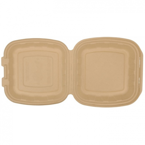 Caserola Bio 1 Compartiment, Natur, 205 x 205 x 60 mm/ 50 set/ 4 bax [4]