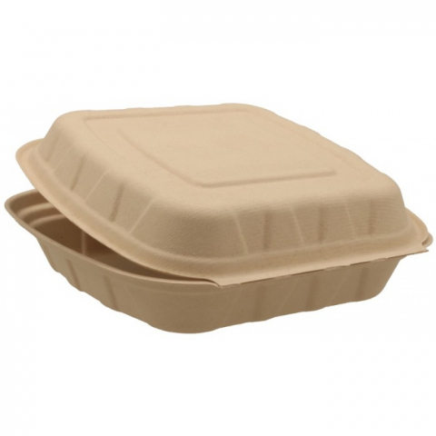 Caserola Bio 1 Compartiment, Natur, 205 x 205 x 60 mm/ 50 set/ 4 bax [1]
