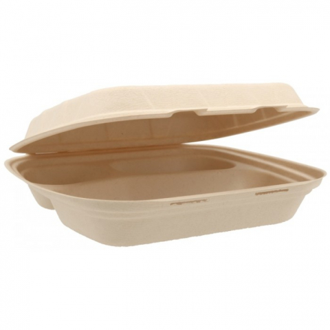 Caserole - Caserola Bio 3 Compartimente, Natur, 235 x 205 x 60 mm/ 50 set/ 4 bax