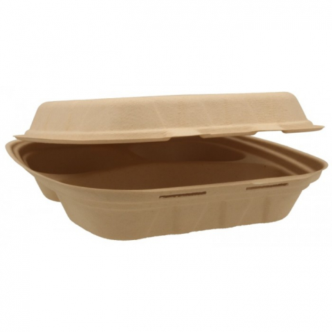 Caserole - Caserola Bio 3 Compartimente, Natur, 205 x 205 x 60 mm/ 50 set/ 4 bax