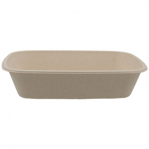 Caserola Bio Dreptunghiulara 1000 CC, Natur, 225 x 160 x 55 mm/ 50 set/ 6 bax [1]