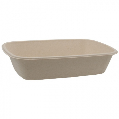Caserole - Caserola Bio Dreptunghiulara 1000 CC, Natur, 225 x 160 x 55 mm/ 50 set/ 6 bax