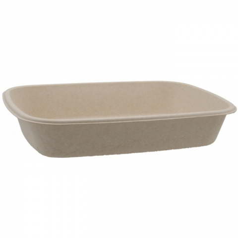 Caserole - Caserola Bio Dreptunghiulara 750 CC, Natur, 225 x 160 x 45 mm/ 50 set/ 6 bax