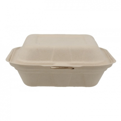 Caserola Bio Hamburger, Natur, 150 x 155 x 60 mm/ 50 set/ 10 bax [2]
