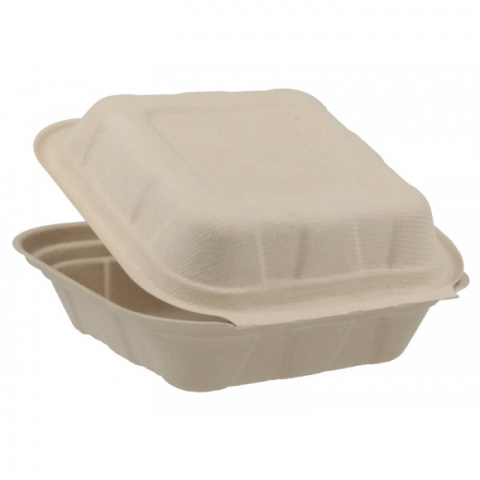 Caserola Bio Hamburger, Natur, 150 x 155 x 60 mm/ 50 set/ 10 bax [1]