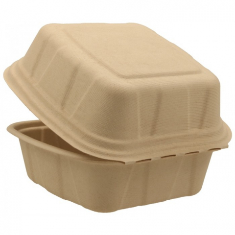 Caserola Bio Hamburger, Natur, 175 x 170 x 95 mm/ 50 set/ 6 bax [1]