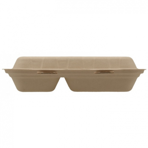 Caserola Bio Meniu Mare, 2 Compartimente, Natur, 240 x 147 x 60 mm/ 50 set/ 10 bax [3]