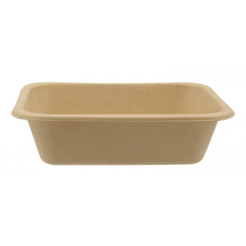 Caserola BIO Termosudabila 1 Compartiment 800 CC, Kraft natur, 187 x 137 x 50 mm/ 300 bax [1]