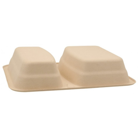 Caserola BIO Termosudabila 2 Compartimente, Kraft natur, 227 x 178 x 45 mm/ 300 bax [2]