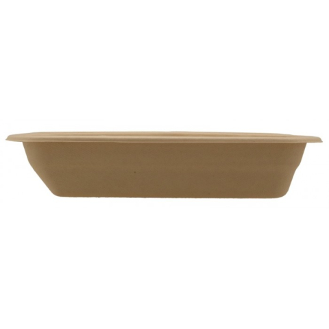 Caserola BIO Termosudabila 3 Compartimente, Kraft natur, 227 x 178 x 45 mm/ 300 bax [1]