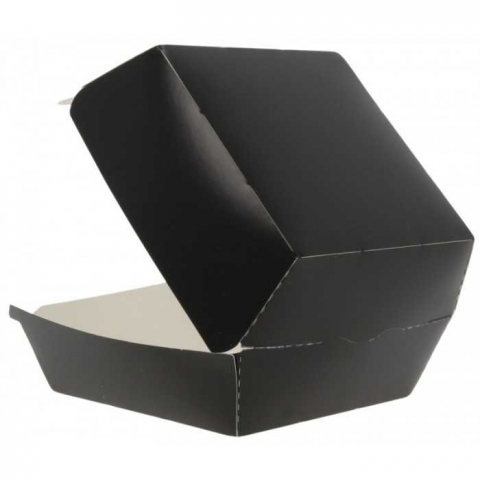 Caserola Burger Mediu, Negru, 120 x 120 x 85 mm/ 50 set/ 4 bax [1]